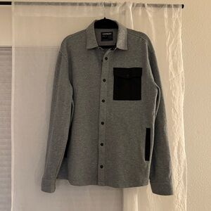 Express men’s collared button up shirt jacket | gray/black | Size L | New